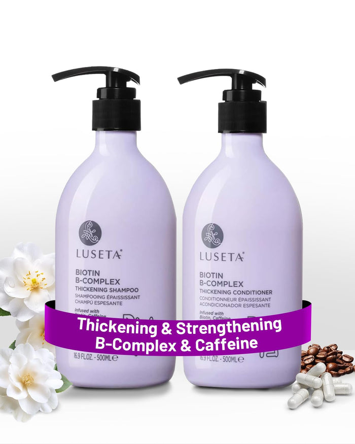 Luseta Blue Shampoo & Conditioner Set - Color Brightening for Brassy and Brunette Treated Hair, Revive Cool Tones, 2x 16.9oz