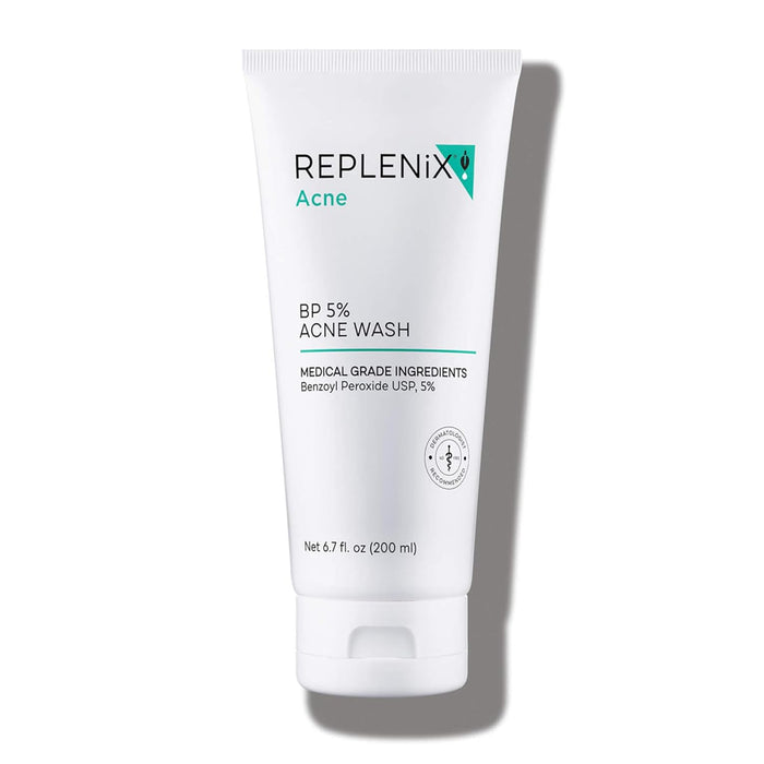Replenix BP Acne Face Wash, 6.7 Fl Oz, Non-Oily Benzoyl Peroxide Facial Cleanser with Medical-Grade Ingredients for Acne-Prone Skin, Gently Unclogs & Refines Pores, Non-Drying & Non-Irritating