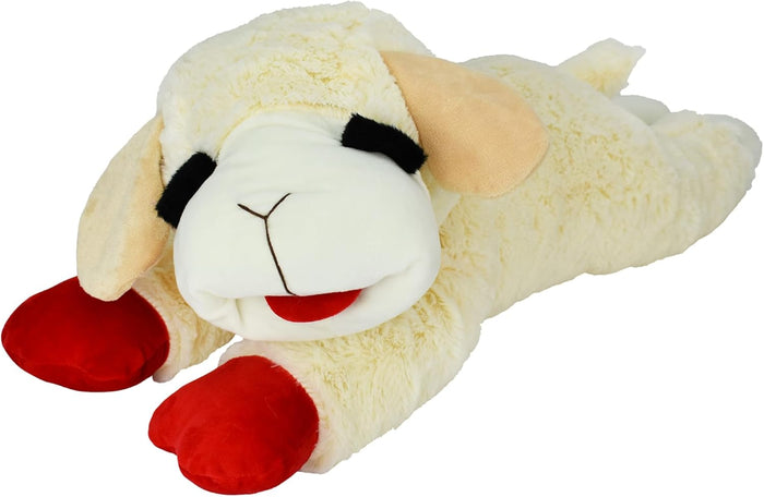Multipet Mini Lamb Chop Officially Licensed, Plush, Squeak Pet Toy (White, 10')