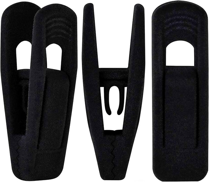 Black Velvet Hangers Clips (80-Pack), Non-Slip Strong Velvet Hangers Clips for Velvet Skirt Hangers, Velvet Pants Hanger Velvet Clips Fit for Thin Velvet Clothes Suit Hangers