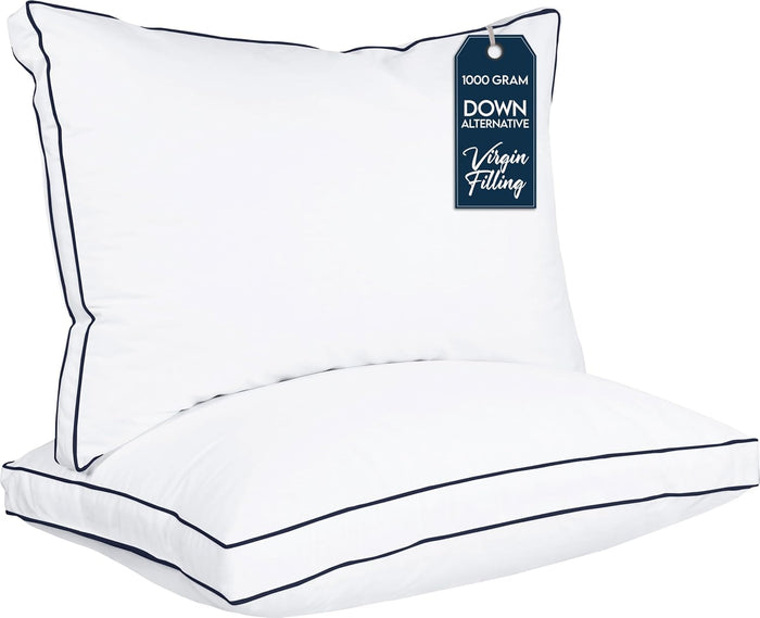 Utopia Bedding Bed Pillows for Sleeping Queen Size (White), Set of 2, Cooling Hotel Quality, Gusseted Pillow for Back, Stomach or Side Sleepers