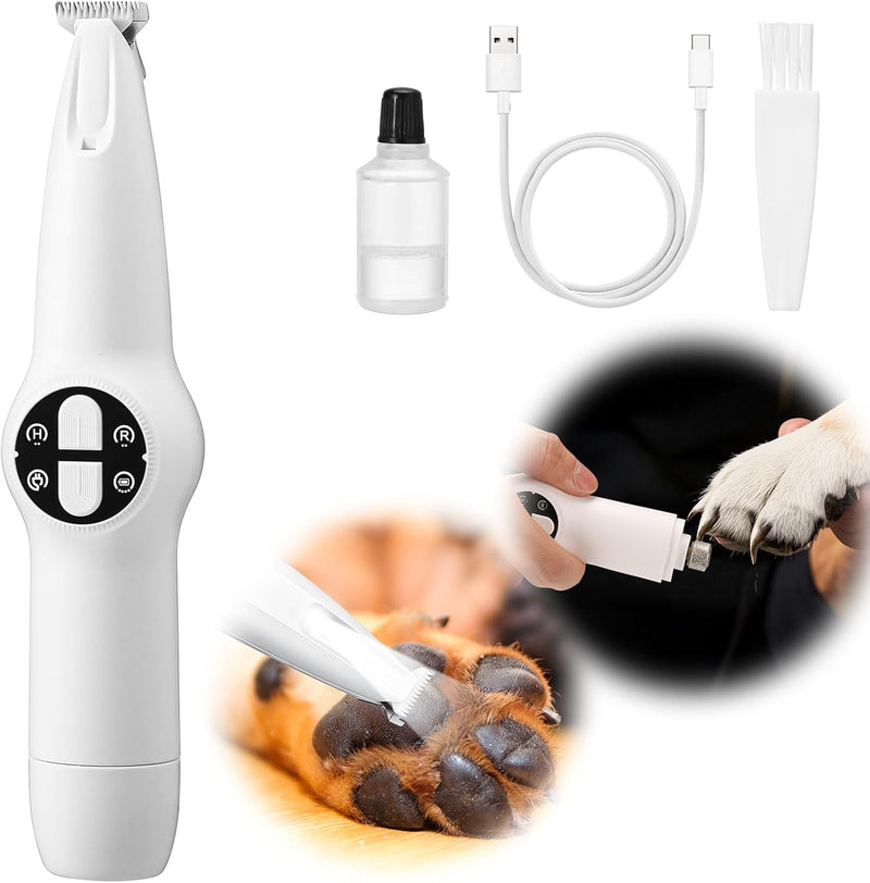 Palksky Dog Paw Trimmer, Upgraded 18mm-Blade Electric Dog Clippers for Groomming with Led Display, Waterproof Pet Micro Precision Trimmer, Rechargeable Hair Shaver for Paws, Ears, Face, Rump and Eyes