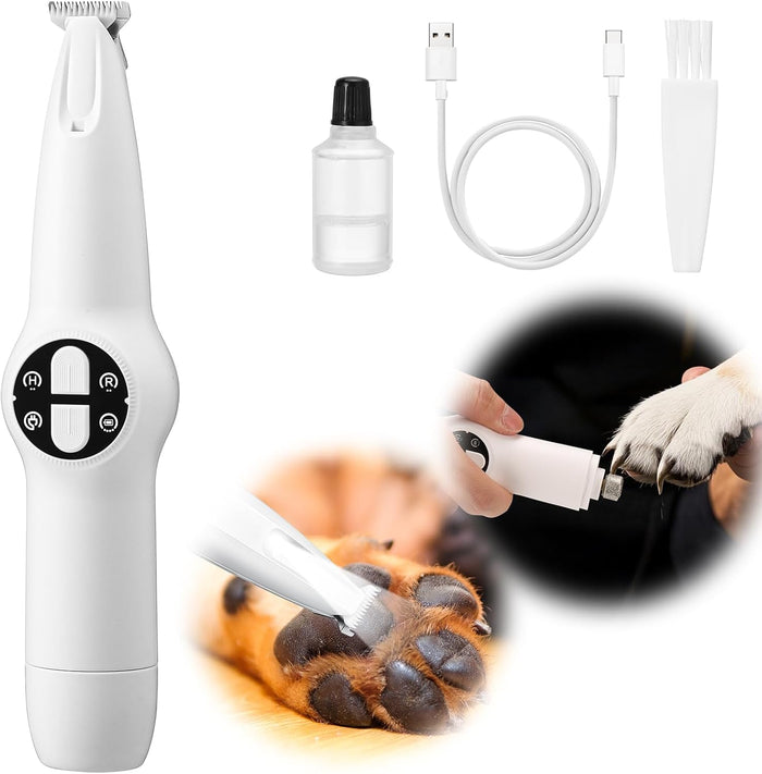 Palksky Dog Paw Trimmer, Upgraded 18mm-Blade Electric Dog Clippers for Groomming with Led Display, Waterproof Pet Micro Precision Trimmer, Rechargeable Hair Shaver for Paws, Ears, Face, Rump and Eyes