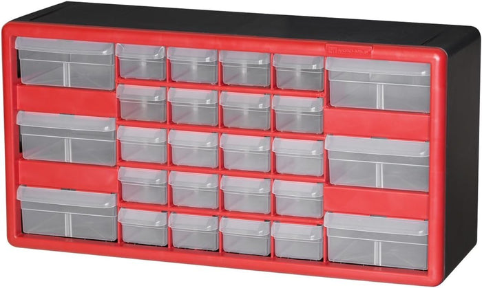 Akro-Mils 44-Drawer Plastic Drawer Storage Cabinet for Garage Organization, Bead Organizer, Building Bricks Storage, Teacher Toolbox, Makeup Organizer, 20-Inch W x 6-Inch D x 16-Inch H, 10144 Black