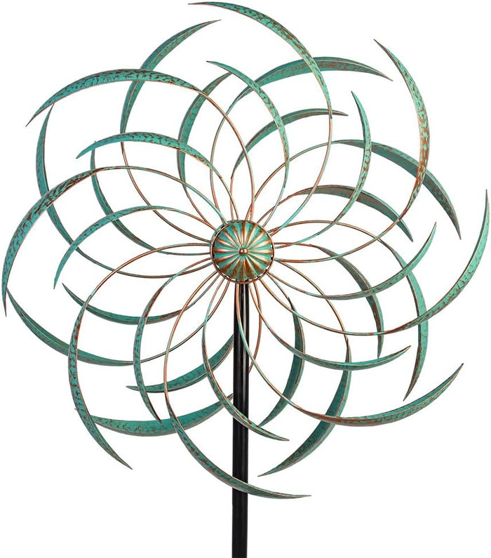 VEWOGARDEN Garden Solar Wind Spinner, Sun Outdoor Metal Wind Sculpture Yard Art Decor for Patio, Lawn & Garden