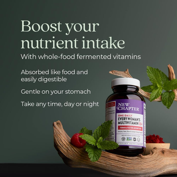 New Chapter Women's Multivitamin 50 plus with Astaxanthin, Fermented Vitamin C, Vitamin D3 & Vitamin B12 - Every Woman's One Daily 55+, Made with Organic Vegetables & Herbs - 72 Tablets