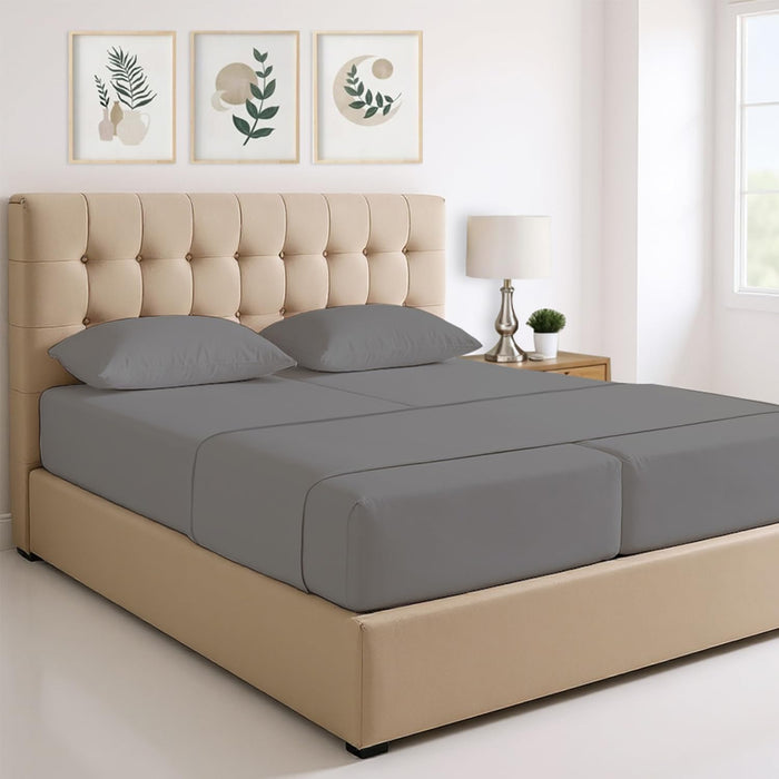 THREAD SPREAD 100% Egyptian Cotton King Size Sheets Set - Luxury 1500 Thread Count Egyptian Cotton Sheets King Size, 17" Deep Pocket, Soft, Cooling Sateen Weave Hotel Quality Bedding Set - Dark Grey