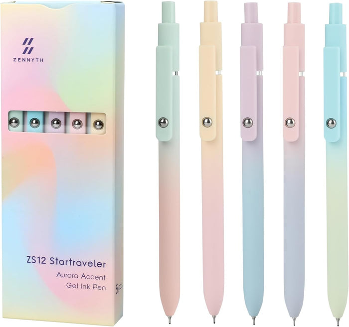 Ddaowanx Gel Pens, 6 Pcs 0.5mm Quick Dry Black Ink Pens Fine Point Smooth Writing Pens, Cute Office School Supplies Gifts for Women