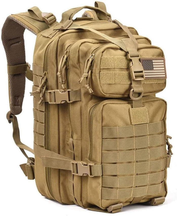 REEBOW GEAR Military Tactical Backpack for Men Large 34L Army 3 Day Assault Pack Molle Bag Backpacks (34L, Black)