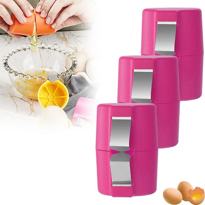 Household Egg Shell Opener,2025 Upgraded Egg Shell Opener for Hard Boiled,Mini Portable Handheld Egg Cracker Tool,Multifunctional Kitchen Gadgets (3 Pcs (Pink))