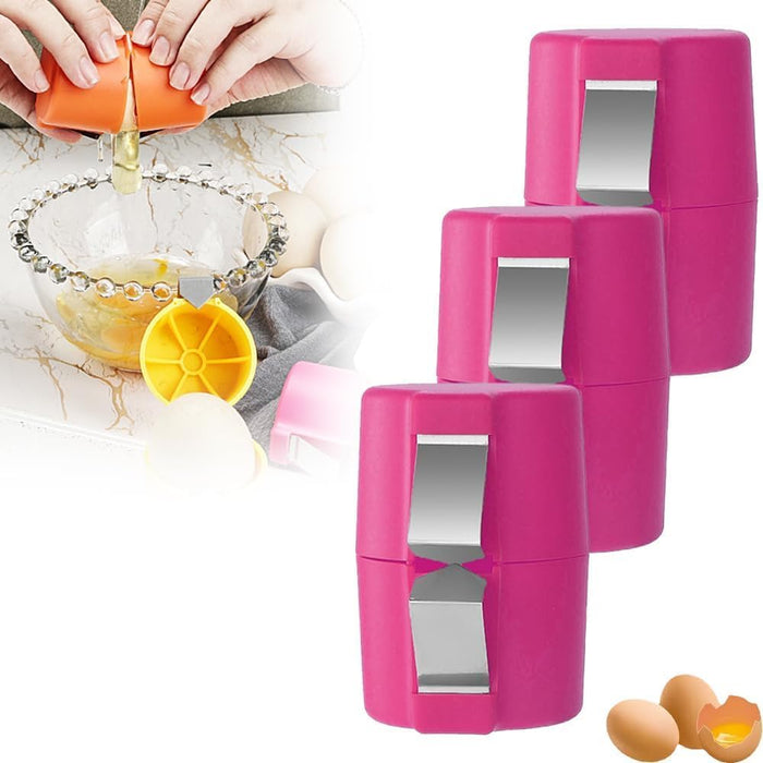 Household Egg Shell Opener,2025 Upgraded Egg Shell Opener for Hard Boiled,Mini Portable Handheld Egg Cracker Tool,Multifunctional Kitchen Gadgets (3 Pcs (Pink))