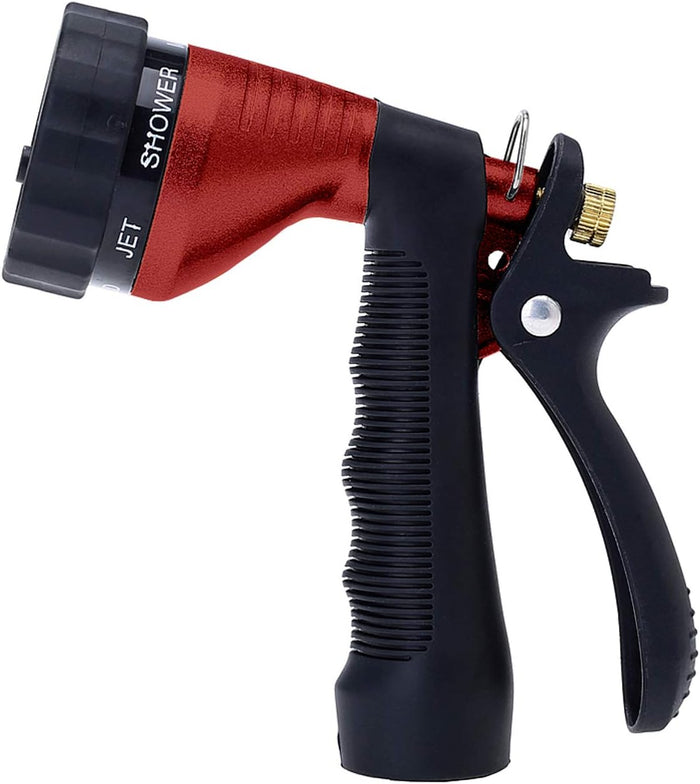 GREEN MOUNT Water Hose Nozzle Spray Nozzle, Metal Garden Hose Nozzle with Adjustable Spray Patterns, Perfect for Watering Plants, Washing Cars and Showering Pets