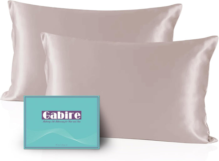 Mulberry Silk Pillowcase for Hair and Skin Prevent Acne Pillow Cases Both Sides Real Silk Pillowcases Organic Silk Pillowcase with Hidden Zipper, White, King (20"×36")