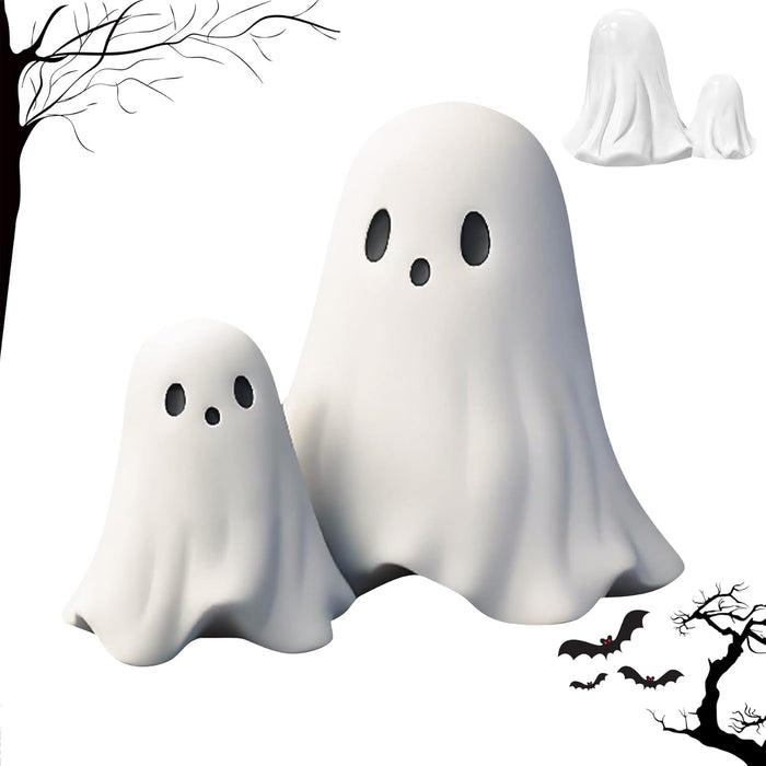 Halloween Ghost Figurine-Spooky & Cute Ghost Statue for Home, Desk, Party Decor | Funny Middle Finger Halloween Decorations Indoor