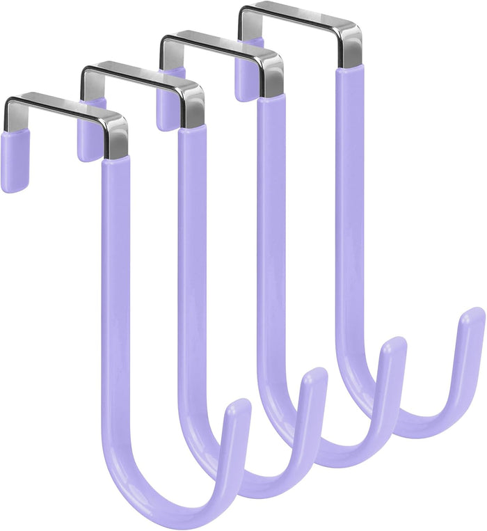 FYY Over The Door Hooks, 10 Pack Door Hangers Hooks with Rubber Prevent Scratches Heavy Duty Organizer Hooks for Living Room, Bathroom, Bedroom Hanging Clothes, Towels, Hats, Coats, Bags White