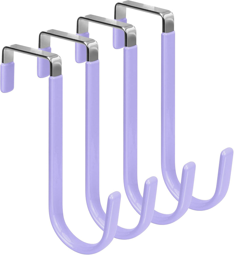 FYY Over The Door Hooks, 10 Pack Door Hangers Hooks with Rubber Prevent Scratches Heavy Duty Organizer Hooks for Living Room, Bathroom, Bedroom Hanging Clothes, Towels, Hats, Coats, Bags White