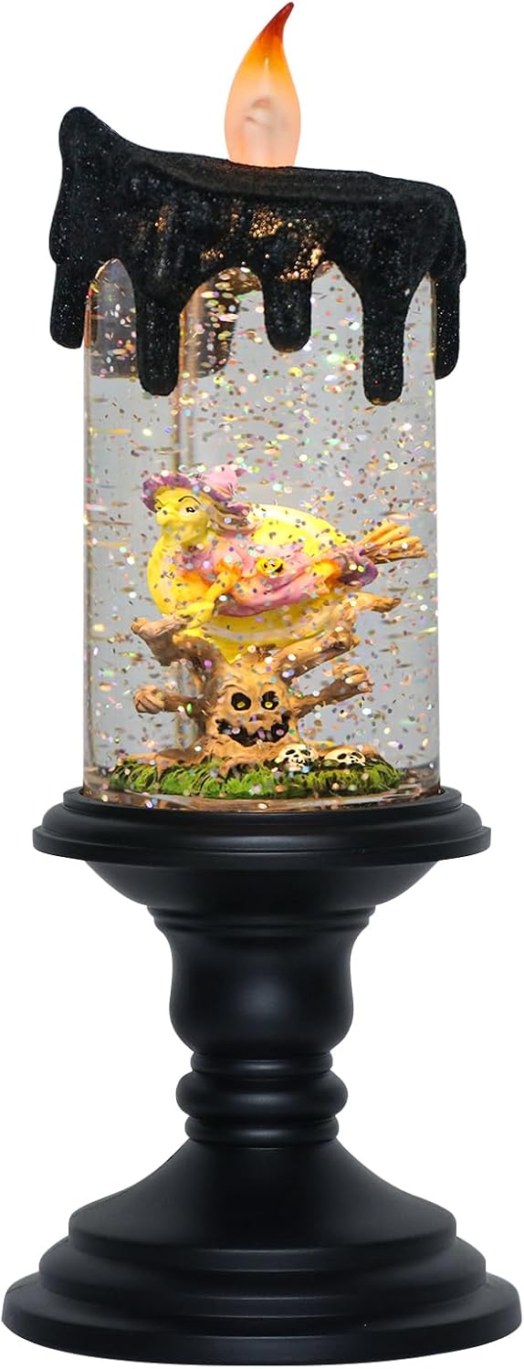 Eldnacele Halloween Snow Globe Candles Flameless Candles
