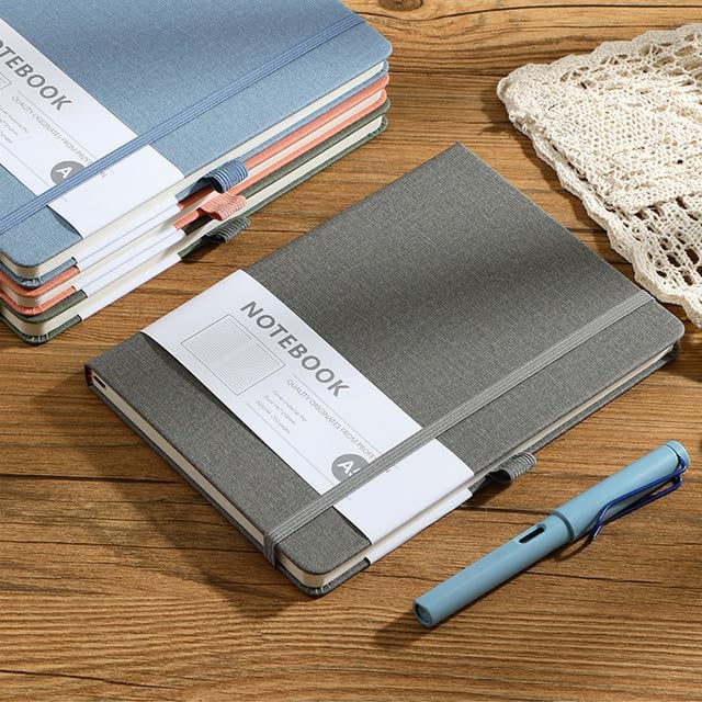 Personalized Notebook-Can Engrave Logo/Text/Image, Customizable A5 Journal Notebook -192 Lined Pages 8.3 x 5.8 Inch，black+blue+grey