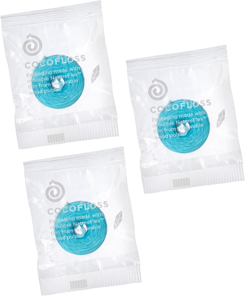 Cocofloss Woven Dental Floss, Dentist-Designed Oral Care, Mint, Waxed, Expanding, Vegan, Kid-Friendly String Floss with Coconut Oil, 1 Spool (33 yd)