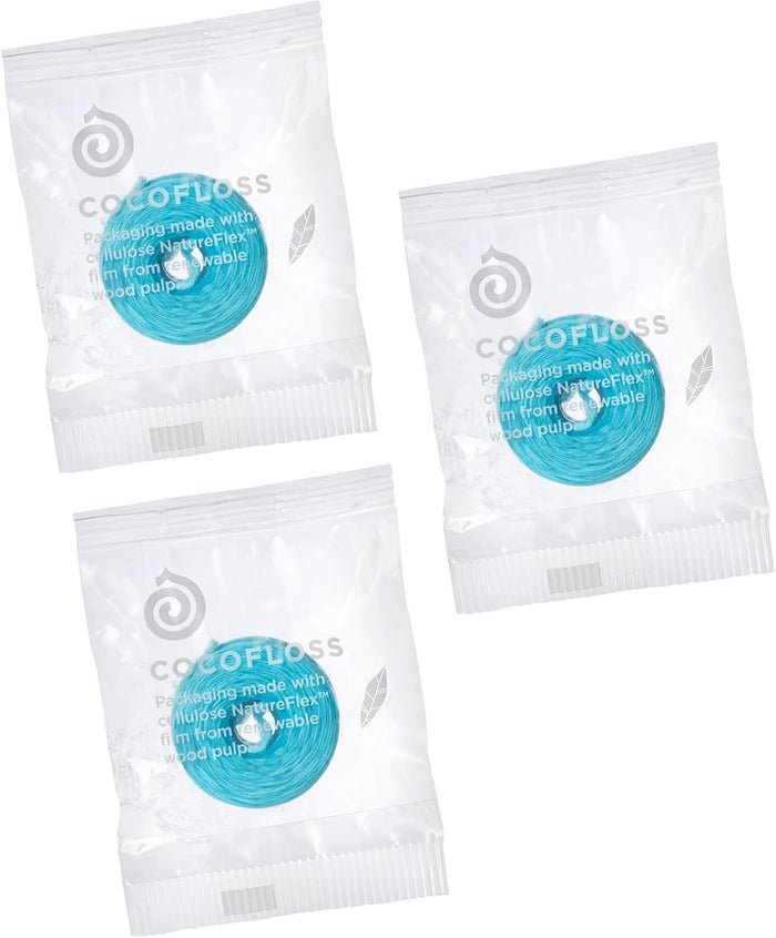 Cocofloss Woven Dental Floss, Dentist-Designed Oral Care, Mint, Waxed, Expanding, Vegan, Kid-Friendly String Floss with Coconut Oil, 1 Spool (33 yd)