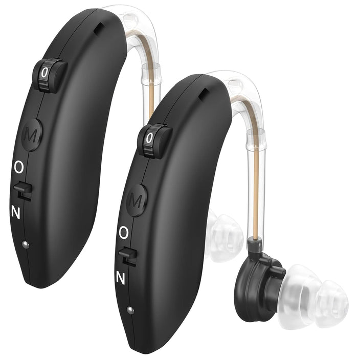Hearing Aids for Seniors, Rechargeable Hearing Amplifier with Noise Cancelling, Digital Ear Hearing Assist Devices with Volume Control (Blue)
