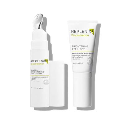 Replenix Eye Brightening Treatment Skin Care Bundle, Medical-Grade Set Includes Tinted Brightening Eye Cream (8.5 ml) & Brightening Eye Cream (0.5 oz)