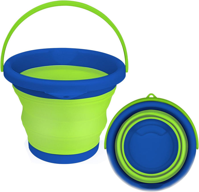 Collapsible Bucket with Handle 10L(2.6 Gallon), Portable Mop Bucket for Cleaning, Silicone Ice Buckets for Outdoor Camping Fishing Car Washing Household Cleaning Supplies, Large Plastic Wash Basin Tub