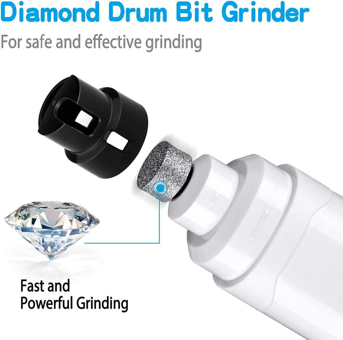 Casfuy Dog Nail Grinder Upgraded - Professional 2-Speed Electric Rechargeable Pet Nail Trimmer Painless Paws Grooming & Smoothing for Small Medium Large Dogs & Cats (White)