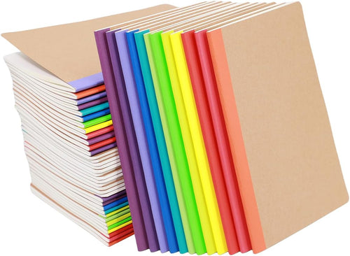 24 Pack Kraft Notebooks, Journals in Bulk for Writing, Blank Paper Sketchbooks, 60 Pages Notebook, 8.3x5.5 Inch, A5 Size, Travel Journal Set, for Gifts, Students and Office Supplies