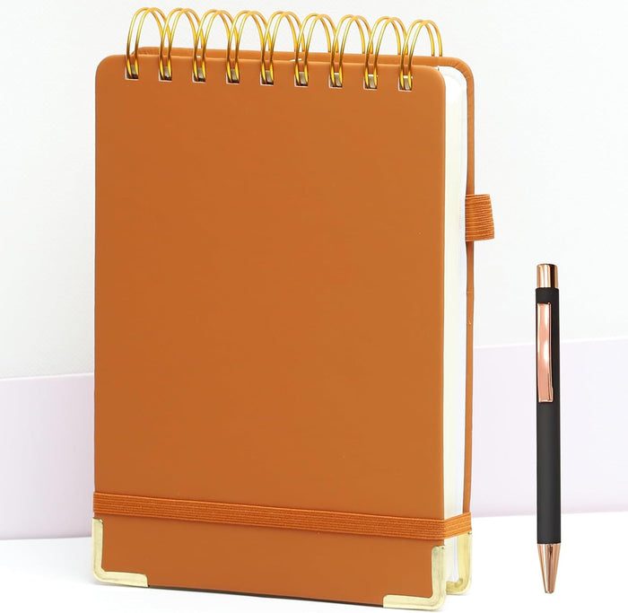 Simind Top Spiral Notebook 6x9 Leather Steno Pad 300 Pages Hardcover Steno Notebooks Top Spiral for Work Steno NotePad, 100 GSM Thick Paper, Left Handed Notebooks for Office College School,Green
