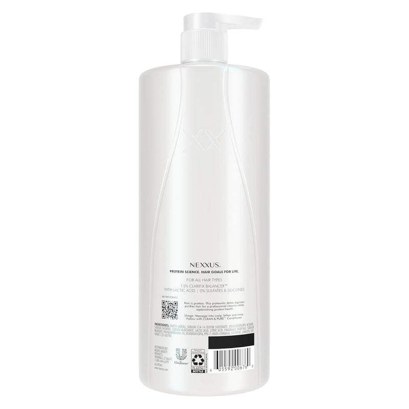 Nexxus Clean and Pure Clarifying Shampoo, With ProteinFusion, Nourished Hair Care Silicone, Dye And Paraben Free 33.8 oz