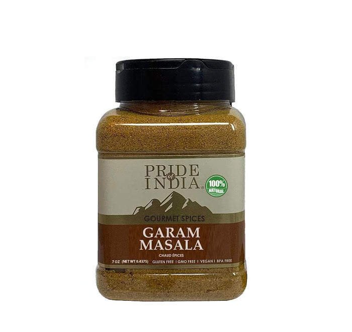 Pride of India – Tandoori Grill Masala – Blend of Exotic & Gourmet Spices – Ideal for Vegetable, Meat & Chicken Cooking – GMO Free – Easy to Use - 7 oz. Medium Dual Sifter Bottle