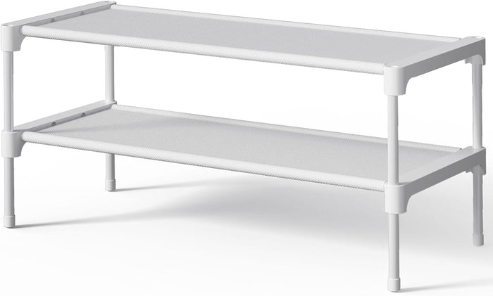 Kitsure Shoe Rack - Non-Woven Shoe Rack Shelf, Shoe Organizer for Closet, Entryway, Garage & Corridor, Stackable Shoe Shelves, Medium, Black