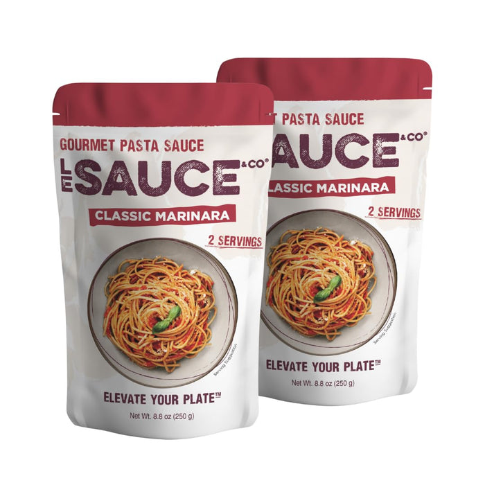 Always Fresh, Two Servings, Savory Provencal Gourmet Pasta Sauce (2-pack), Le Sauce & Co., Imported Italian San Marzano Tomatoes, Tomato Sauce, Spaghetti Bolognese, All Natural Spaghetti Meat Sauce