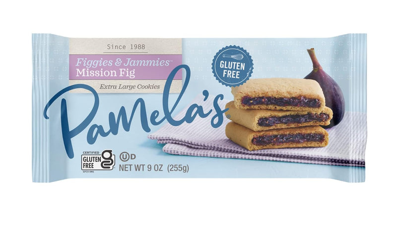 Pamela's Products Gluten Free Figgies & Jammies Cookies, Raspberry & Fig, 9 Ounce (Pack of 6)