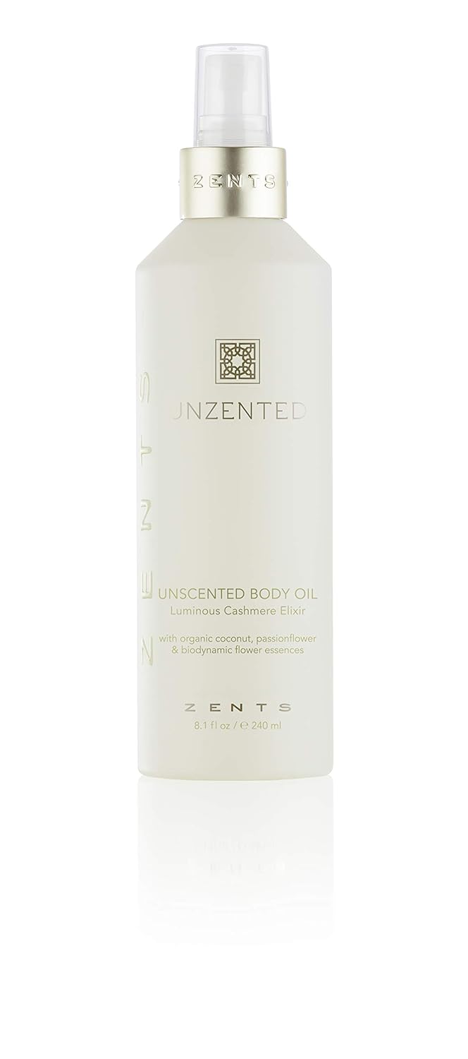 Zents Luminous Cashmere Body Oil (Earth Fragrance) | Moisturizing Body Oil with Vitamin E & Organic Coconut Oil | Softens & Smooths Skin | 8 fl oz