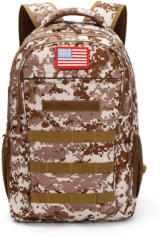 outdoor plus Camo Backpack,Military Boys Backpack for School with USB Port,30l Small Tactical Backpack for Outdoor Travel Camping Waterproof