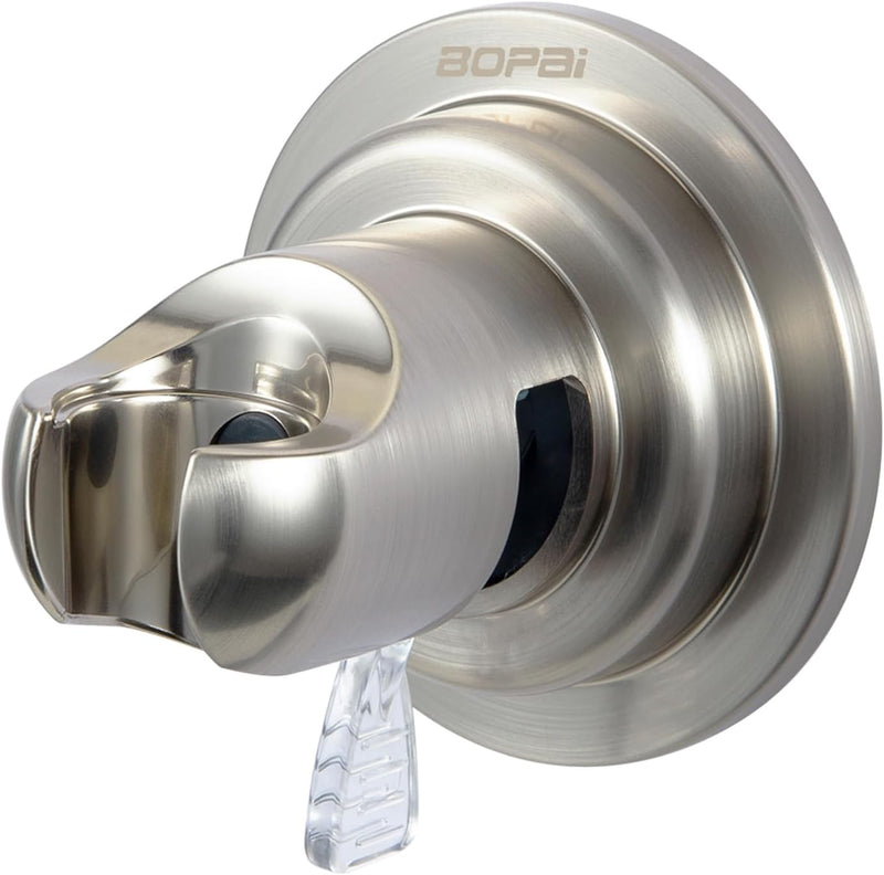 BOPai Suction Shower Head Holder, Relocatable Handheld Showerhead Holder, Chrome, Suitable for Installation On Smooth Surfaces