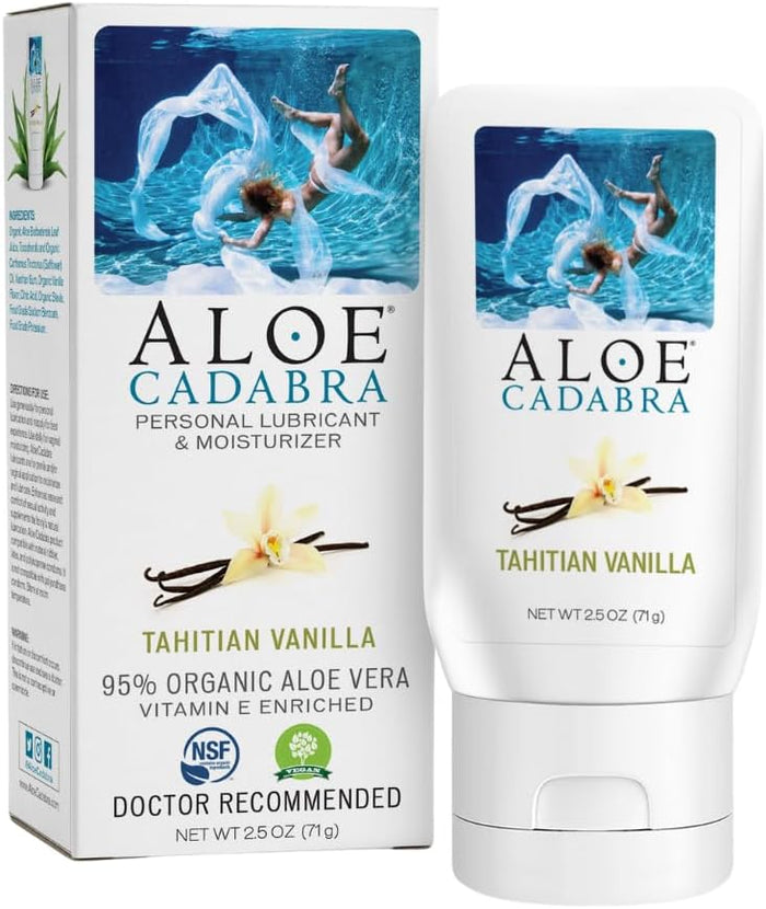 Aloe Cadabra Natural Water Based Personal Lubricant and Vaginal Moisturizer, Organic Aloe Lube for Men, Women and Couples, Non-Staining, pH Balanced (Unscented 5.5 Ounces, 1 Pack)