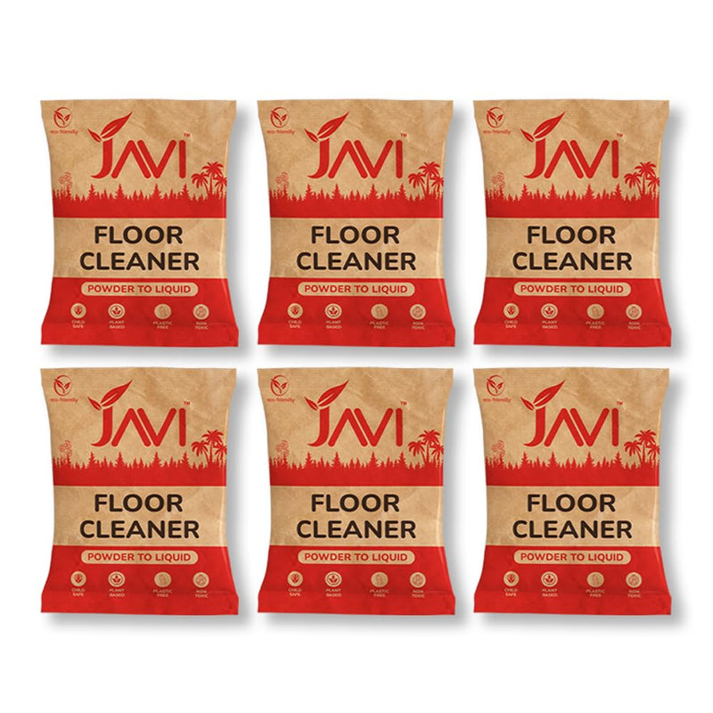 JAVI Powder-To-Liquid Floor Cleaner | Eco-Friendly, Non-Toxic, Pet & Baby Safe | Natural Scent | Plastic-Free | 99% Germ Kill | Natural floor cleaner | Powder Refill Pack (1 Sachets = 500 Ml)