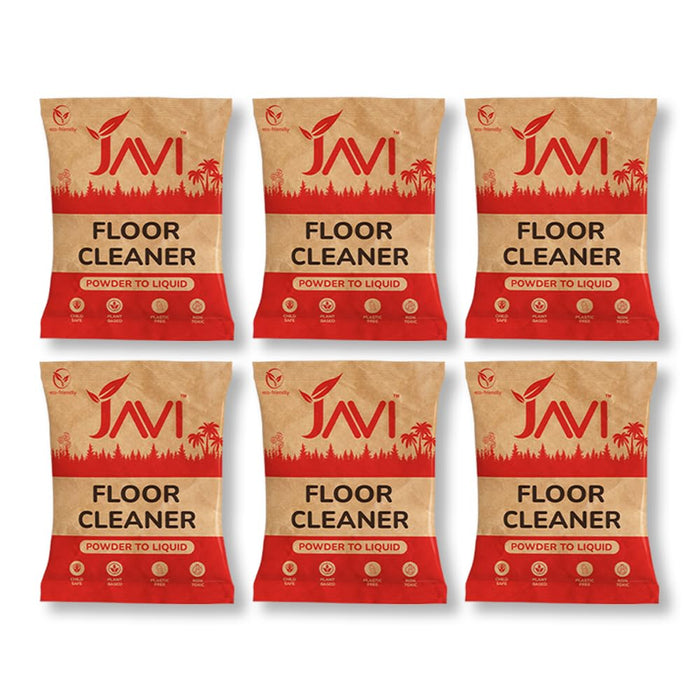 JAVI Powder-To-Liquid Floor Cleaner | Eco-Friendly, Non-Toxic, Pet & Baby Safe | Natural Scent | Plastic-Free | 99% Germ Kill | Natural floor cleaner | Powder Refill Pack (1 Sachets = 500 Ml)