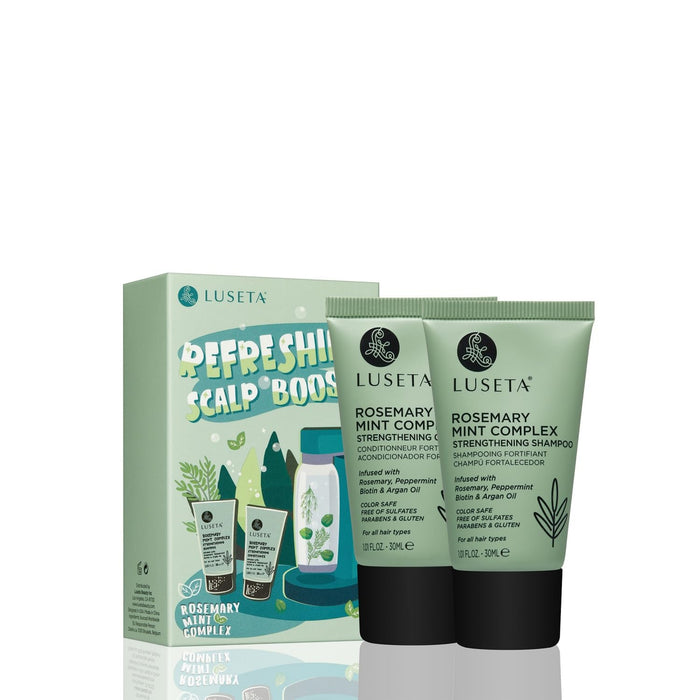 Luseta Blue Shampoo & Conditioner Set - Color Brightening for Brassy and Brunette Treated Hair, Revive Cool Tones, 2x 16.9oz