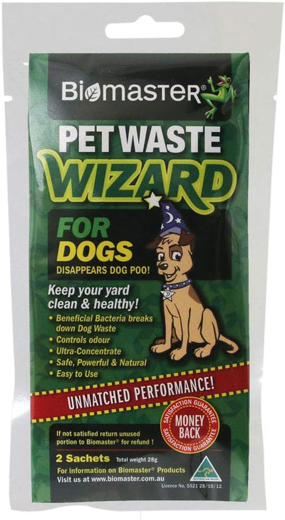 Pet Waste Wizard Digester Sachets, Beneficial Enzymes to Break Down Waste, (100% Natural Concentrate, 2 Sachets)
