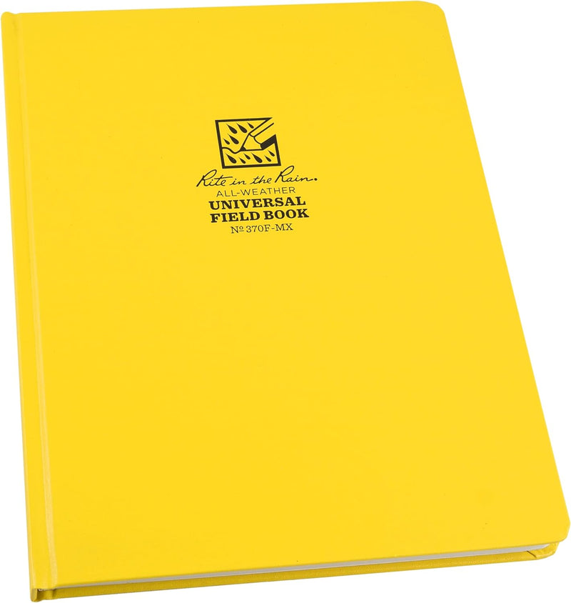 Rite in the Rain Weatherproof Hard Cover Notebook, 8.75" x 11.25", Tan Cover, Universal Pattern (No. 970TF-MX)