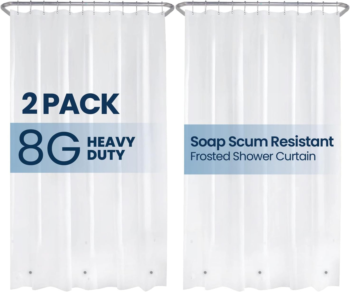 LiBa Bathroom Shower Curtain Waterproof Plastic Shower Curtain Premium PEVA Non-Toxic with Rust Proof Grommets Clear 8G Bathroom Accessories 72x72