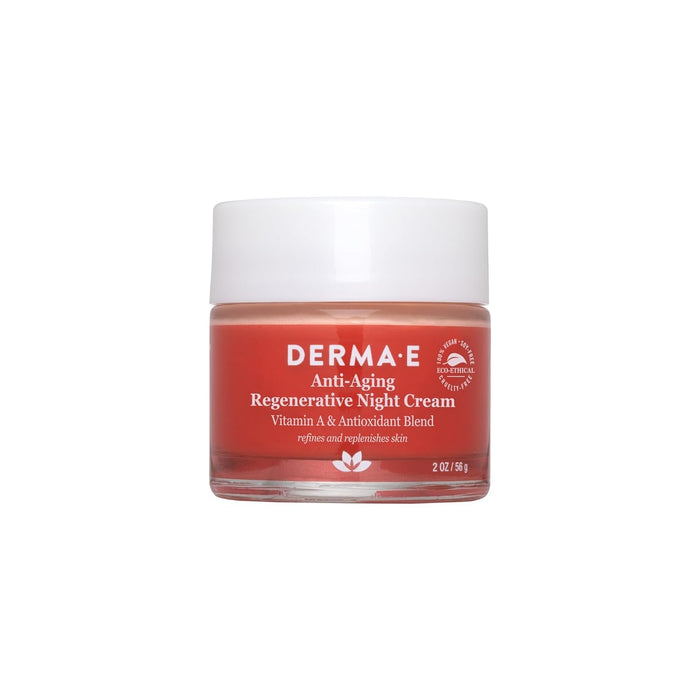 Derma E Anti-Aging Regenerative Night Cream – Firming Astaxanthin Moisturizer For Face – Lightweight Overnight Anti-Wrinkle Cream With Jojoba Oil And Vitamin E, 2 oz