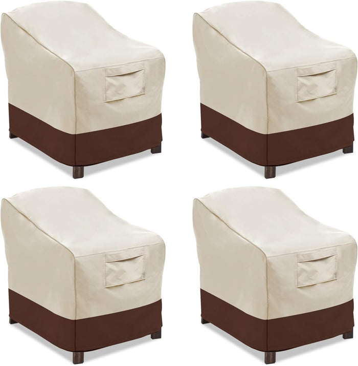 Vailge Patio Chair Covers, Lounge Deep Seat Cover, Heavy Duty and Waterproof Outdoor Lawn Patio Furniture Covers (2 Pack - Large, Beige & Brown)