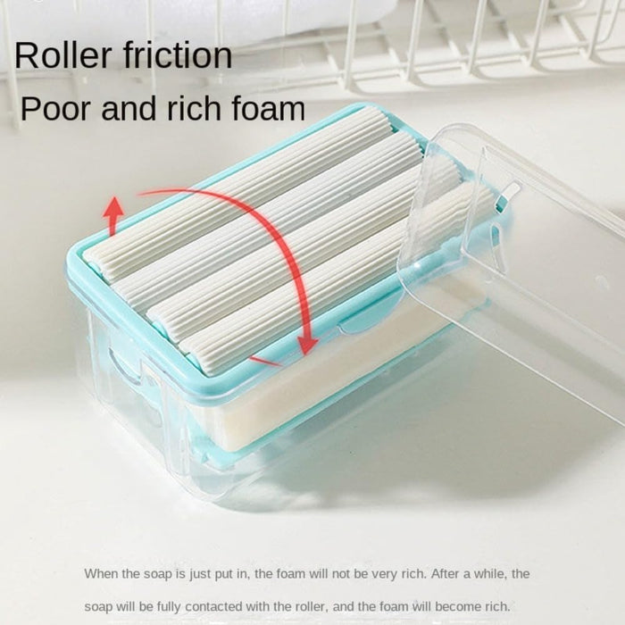 Multi-Functional Soap Bubbler Tray Hands-Free Foaming Soap Tray Household Storage Shelf Soap Dish