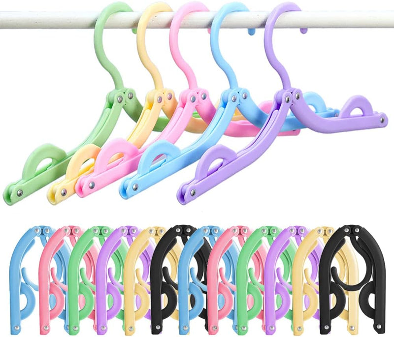 Travel Folding Hanger Household Multifunctional Portable Hanger (Blue Pink Green Beige)