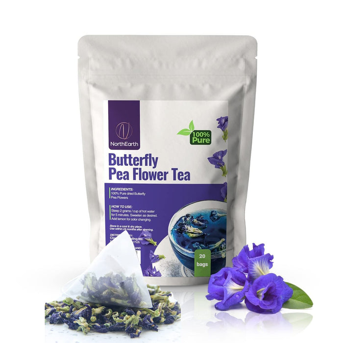 NorthEarth 100% Pure Butterfly Pea Flower Tea - Blue Pea Tea Clitoria Ternatea Flower -1.48 Oz